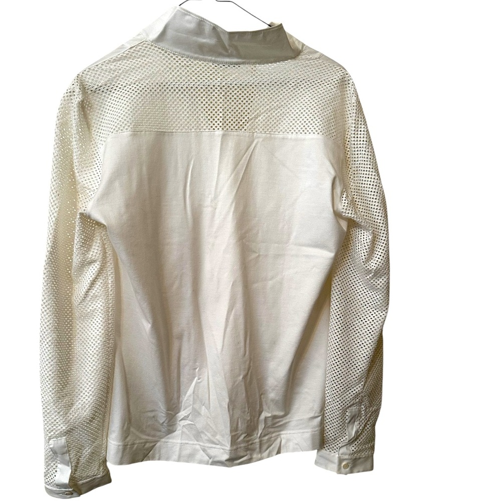 Akris Punto Elements Mesh Button Front Blouse, Wh… - image 2